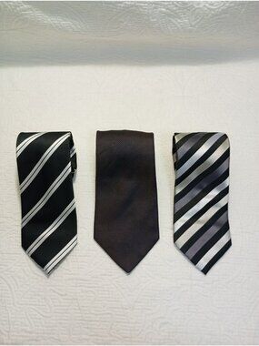Of Pack 3 Ties Puccini Cavallieri Jeffrey Banks Designs Silk & Microfiber Blend
